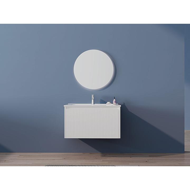 Szafka łazienkowa LOCK 80 cm biała/drewno – przestronność i elegancja