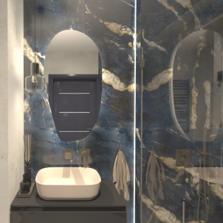 Blue Wave Serenity  nowoczesna łazienka w apartamentowcu w Gąskach