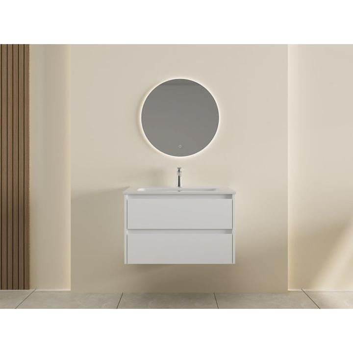 Szafka łazienkowa LOCK 80 cm biała/drewno – przestronność i elegancja