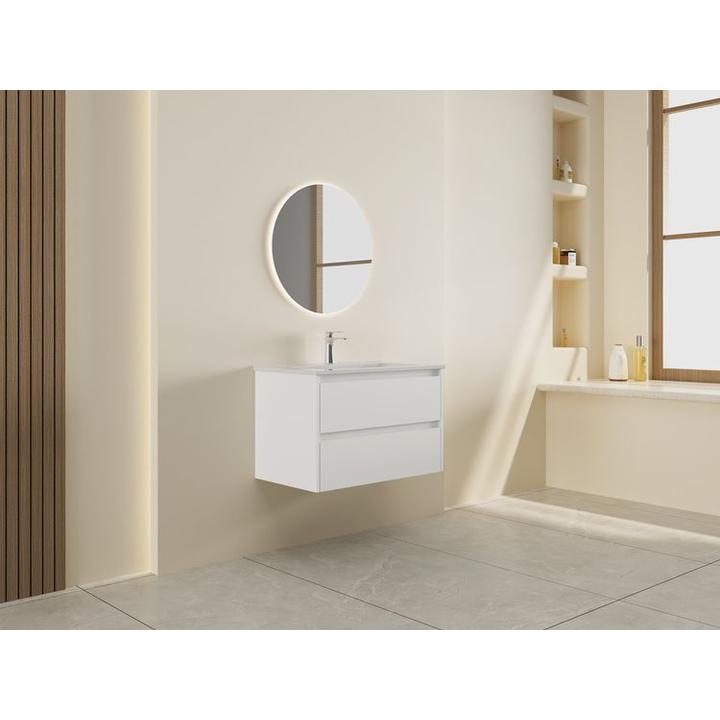 Szafka łazienkowa LOCK 80 cm biała/drewno – przestronność i elegancja