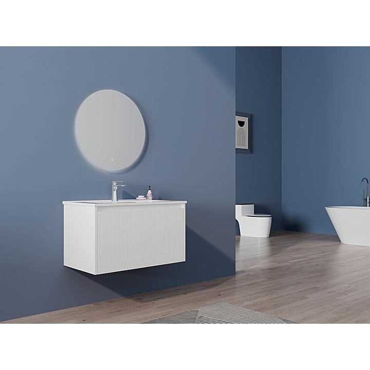 Szafka łazienkowa LOCK 80 cm biała/drewno – przestronność i elegancja