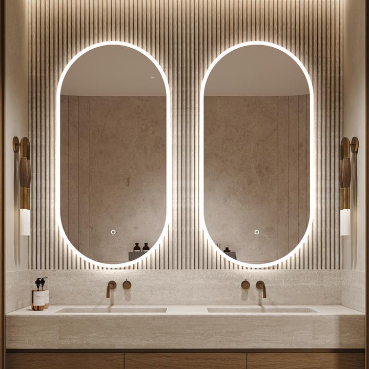 LUSTRO ŁAZIENKOWE FIUME OWALNE 60X120 CM OŚWIETLENIE LED, MATA GRZEWCZA