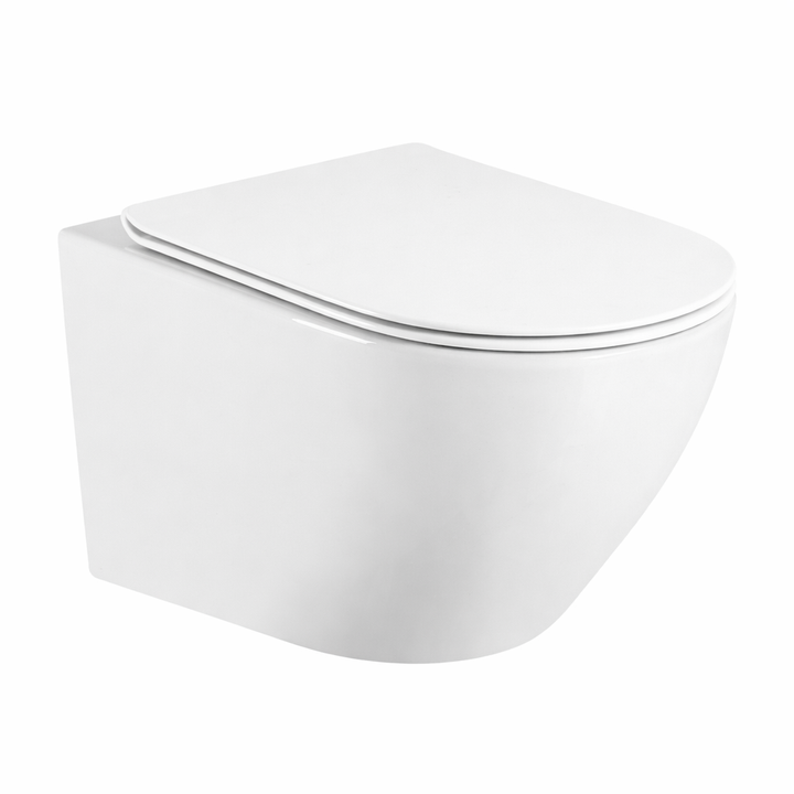 MISKA WC WISZĄCA INTERNO 49 CM BEZRANTOWA Z DESKĄ  W/O WHITE