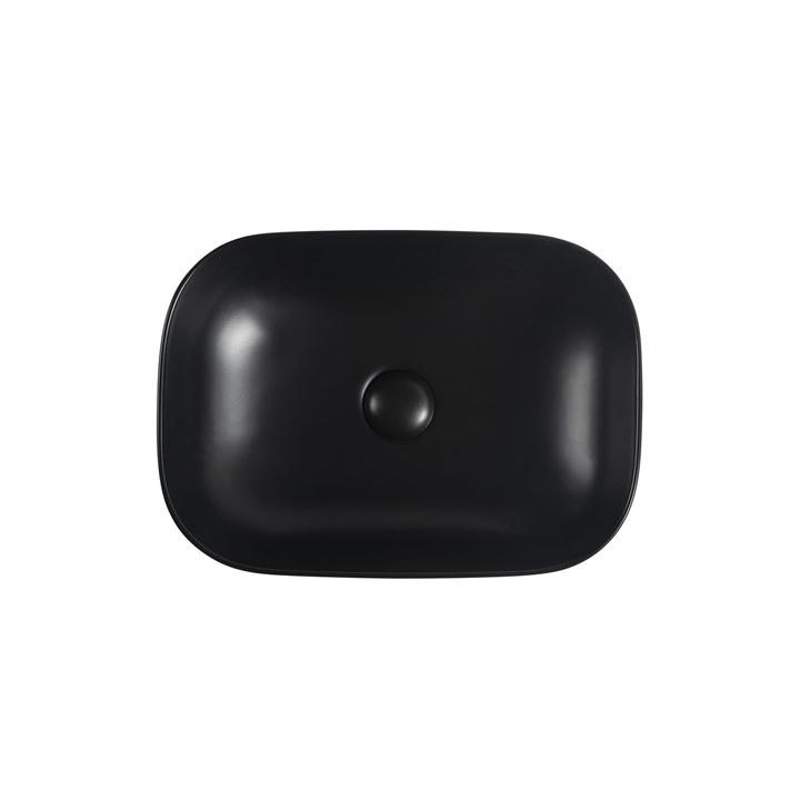 UMYWALKA NABLATOWA LUSSO 45,5X32,5 CM OWALNA BLACK MATT