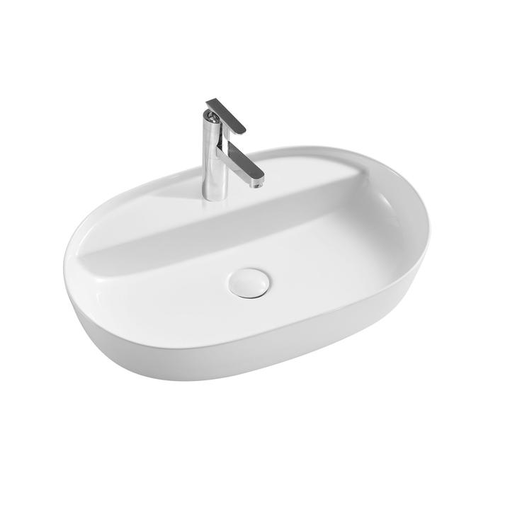 Umywalka SOME Pureline  nablatowa 600x415 owalna biała – przestrzeń i nowoczesny design