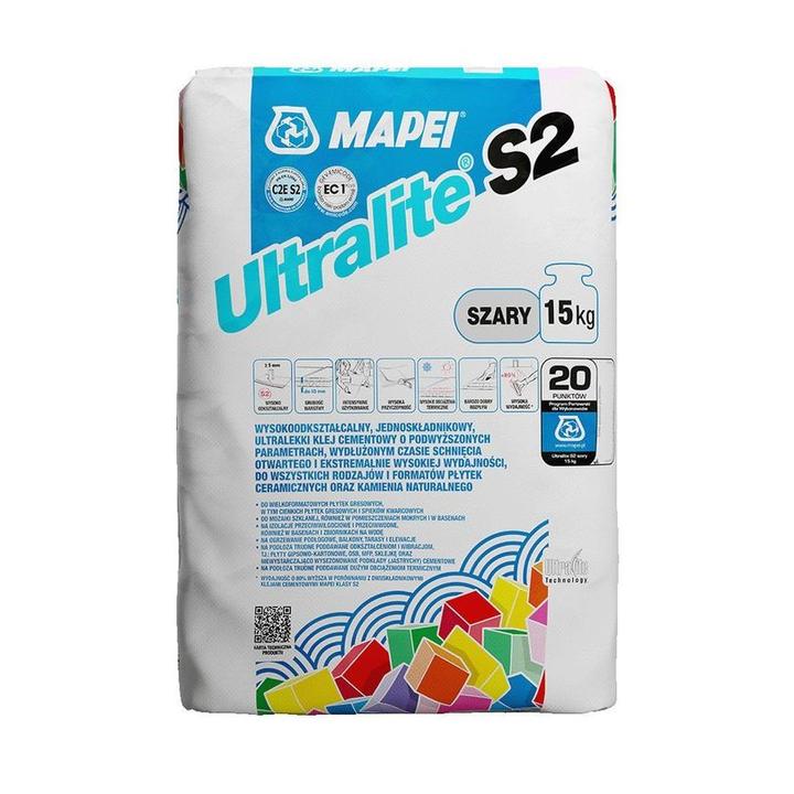 KLEJ ULTRALITE S2 FLEX SZARY 15KG. MAPEI