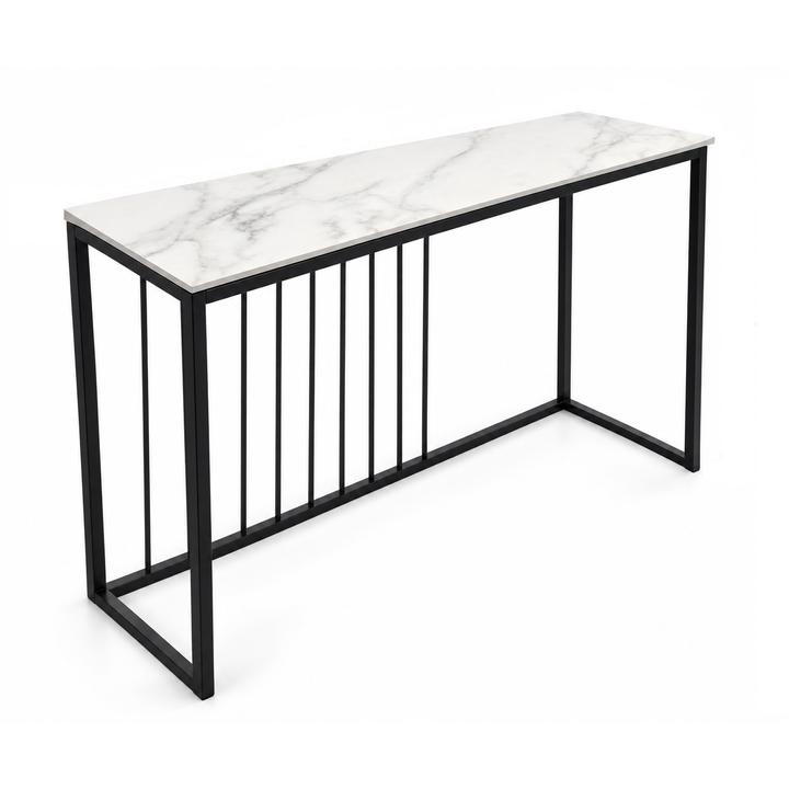 KONSOLA Z BLATEM ZE SPIEKU KWARCOWEGO HORIZON/BLACK 140x38x77,2 cm