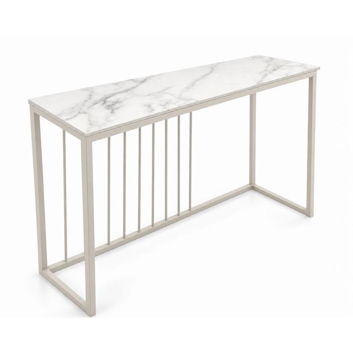 KONSOLA Z BLATEM ZE SPIEKU KWARCOWEGO HORIZON/CASHMERE 140x38x77,2 cm