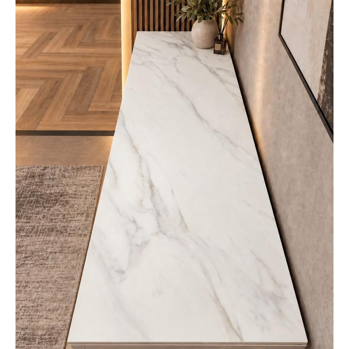 KONSOLA Z BLATEM ZE SPIEKU KWARCOWEGO HORIZON/CASHMERE 140x38x77,2 cm