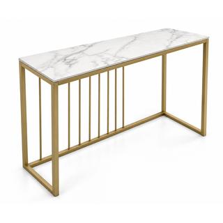 KONSOLA Z BLATEM ZE SPIEKU KWARCOWEGO HORIZON/GOLD 140x38x77,2 cm