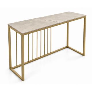 KONSOLA Z BLATEM ZE SPIEKU KWARCOWEGO RITUAL/GOLD 140x38x77,2 cm