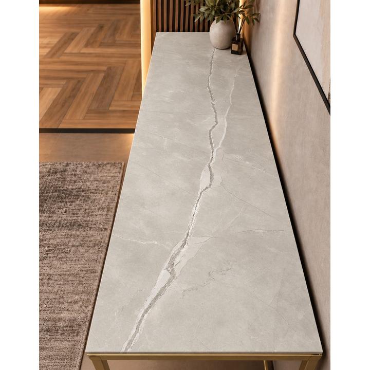 KONSOLA Z BLATEM ZE SPIEKU KWARCOWEGO RITUAL/GOLD 140x38x77,2 cm