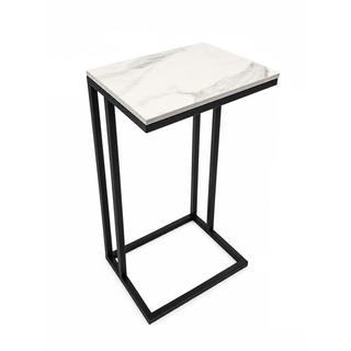 STOLIK POMOCNICZY Z BLATEM ZE SPIEKU KWARCOWEGO HORIZON/BLACK 35x25x61 cm