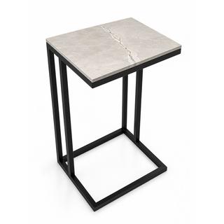 STOLIK POMOCNICZY Z BLATEM ZE SPIEKU KWARCOWEGO RITUAL/BLACK 35x25x61 cm