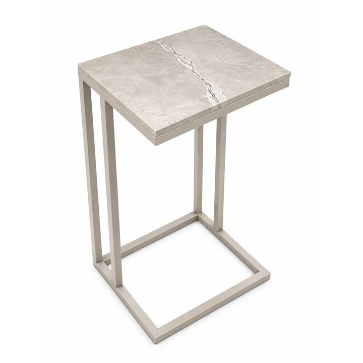 STOLIK POMOCNICZY Z BLATEM ZE SPIEKU KWARCOWEGO RITUAL/CASHMERE 35x25x61 cm
