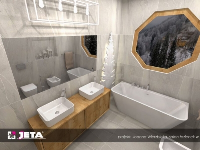 Świąteczna łazienka w zimowej odsłonie Lake Stone Opoczno