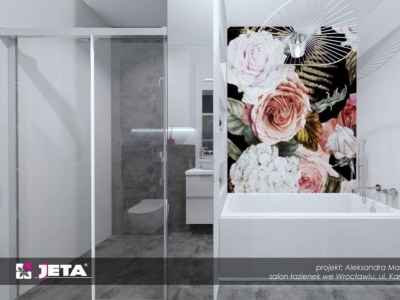 Motyw kwiatowy w kobiecej łazience