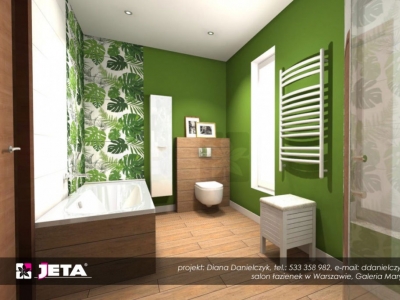 Łazienka z liśćmi. Pomysł JETA nie tylko na wiosnę