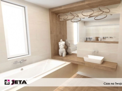 Łazienka z fantazją, ale minimalistyczna. Pomysł JETA
