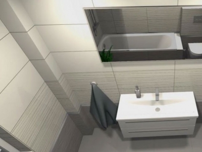 Łazienka dla singla. Pomysł z płytkami Tubądzin.