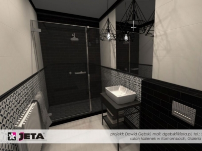 Łazienka stylizowana na loft z płytkami projektu Macieja Zienia