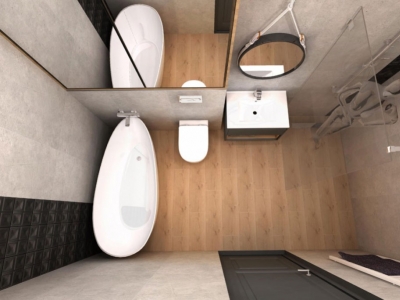 Nowoczesna łazienka w nowym budownictwie wielorodzinnym