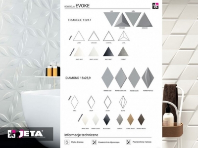 Geometria w płytkach łazienkowych. Evoke Colorker ZYX Space