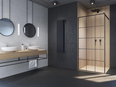 Kabiny Radaway. Czarne i złote elementy