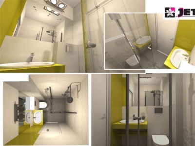 Mała łazienka z płytkami Paradyż Tonnes