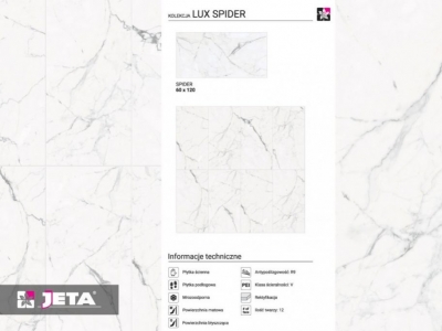 Biały marmur w łazience. Spider Niro Granite LUX